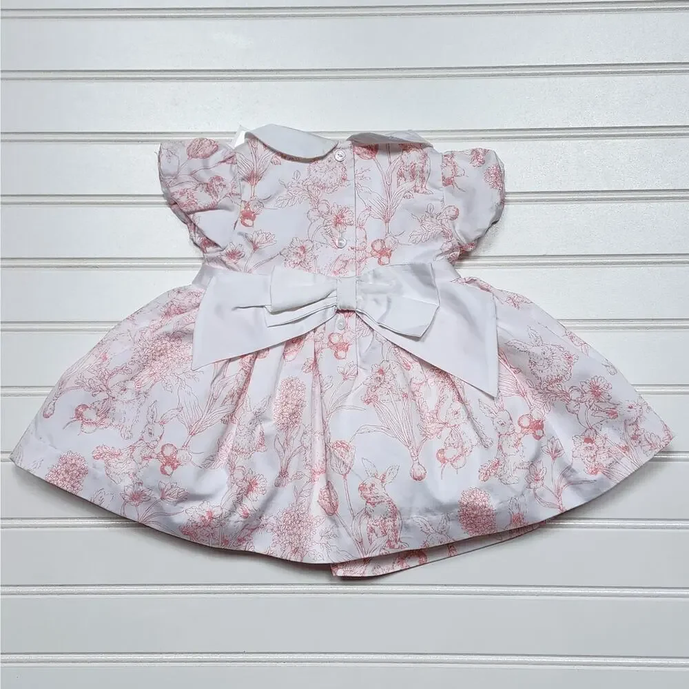 NWT Janie and Jack Rabbit Toile Print Dress - Picture 3 of 7